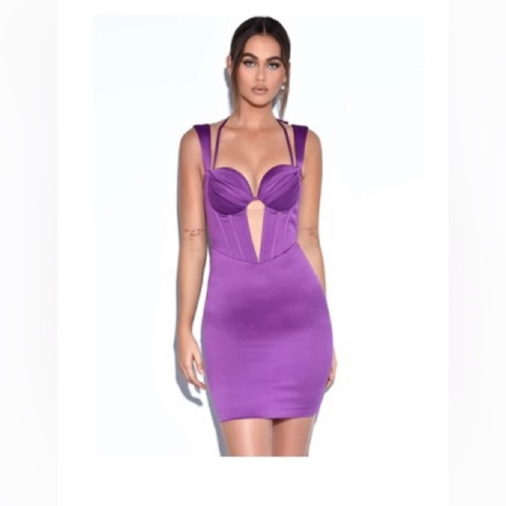 Amari Dahlia Satin Corset Dress